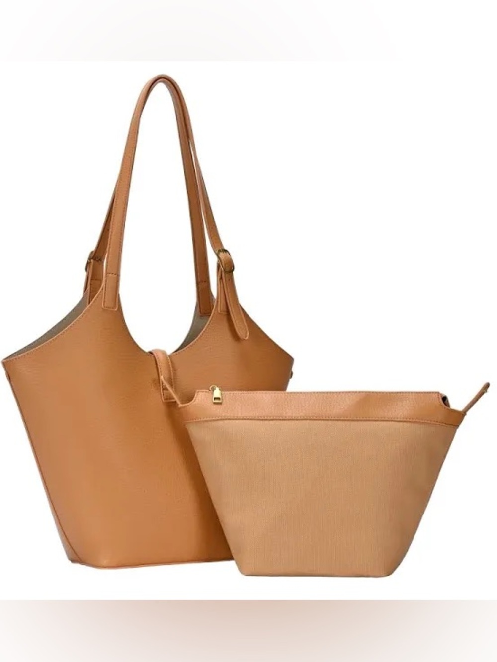 Miztique Isabelle 2 in 1 Scoop Neck Tote bag in Camel Tan Viral Bag